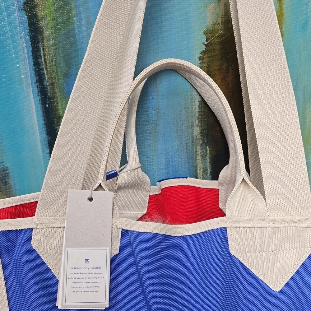 Rothy's Blue and Red Reversible Beach Bag Tote - NWT